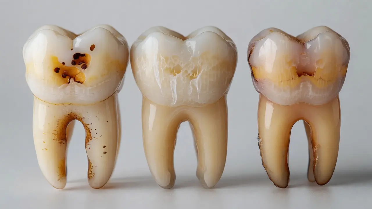 Porovnání zubů s hypoplazií, fluorózou a amelogenezí imperfecta